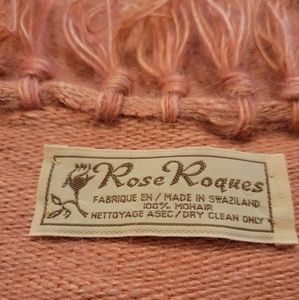 100% mohair handmade scarf / wrap / runner peach pink